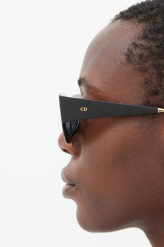 Dior Black 
Gold CatStyleDior1 Sunglasses