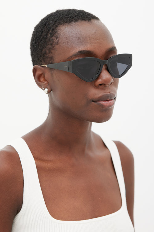 Dior Black 
Gold CatStyleDior1 Sunglasses