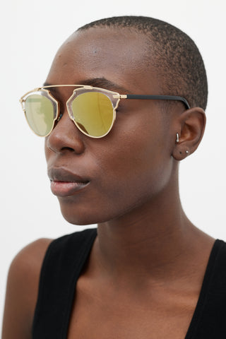 Dior Black 
Gold DiorSoReal Sunglasses