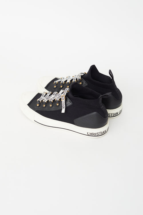 Dior Black Knit 
Leather Walk
N
Dior High Top Sneaker