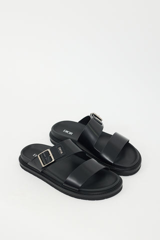 Dior Black Leather Aqua Sandal