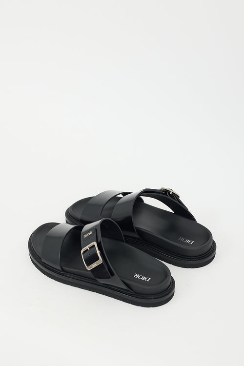 Dior Black Leather Aqua Sandal