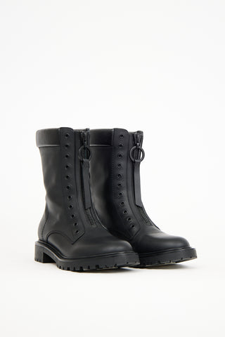 Dior Black Leather Bold Combat Boot