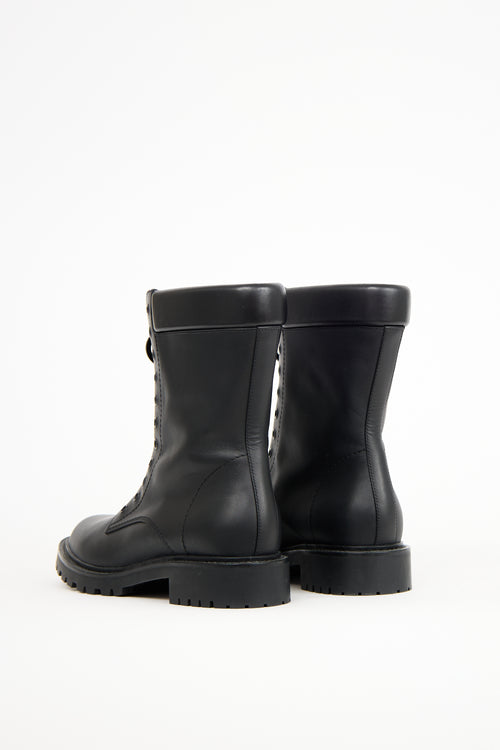 Dior Black Leather Bold Combat Boot