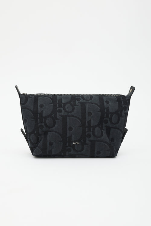 Dior Black Maxi Oblique Toiletry Bag