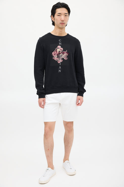 Dior Black 
Multicolour Embroidered Graphic Sweatshirt