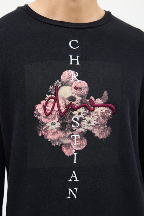 Dior Black 
Multicolour Embroidered Graphic Sweatshirt