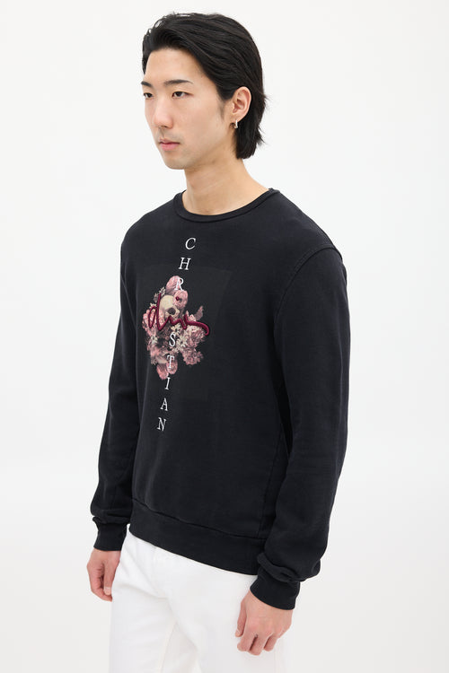 Dior Black 
Multicolour Embroidered Graphic Sweatshirt