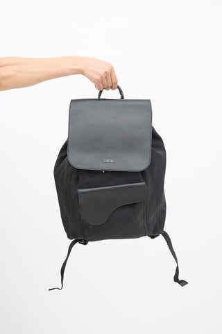 Dior Black Nylon Saddle Backpack