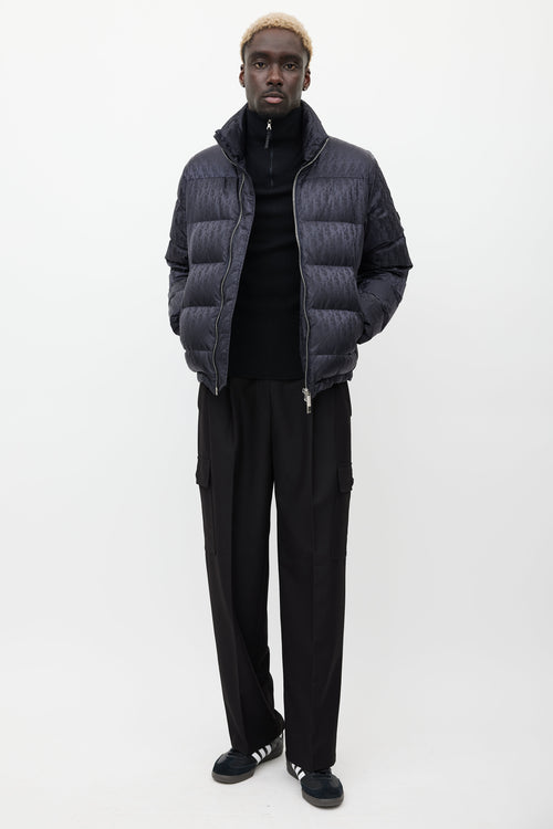 Dior Black Oblique Monogram Down Puffer