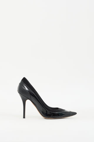 Dior Black Leather 
Suede CD Logo Pump