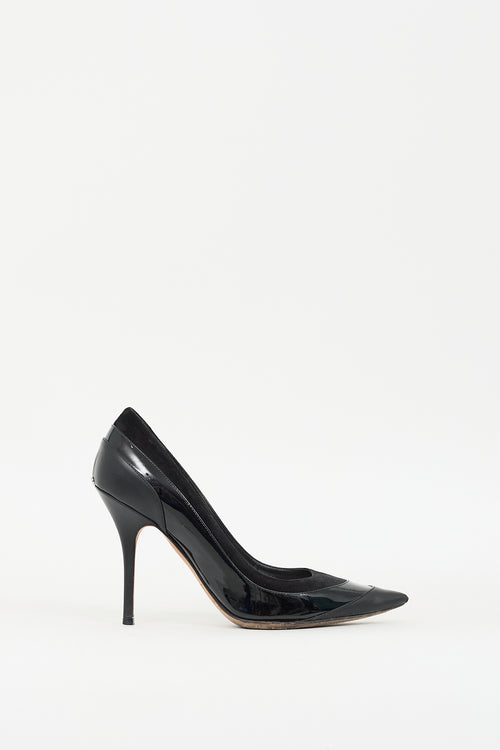 Dior Black Leather 
Suede CD Logo Pump