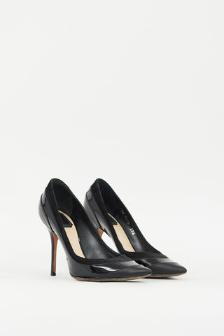 Dior Black Leather 
Suede CD Logo Pump