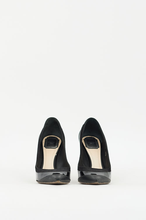 Dior Black Leather 
Suede CD Logo Pump