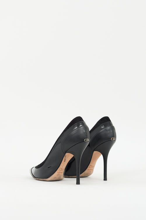 Dior Black Leather 
Suede CD Logo Pump