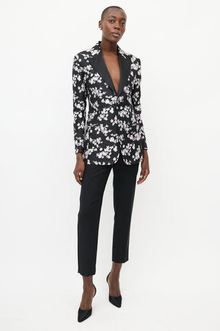 Dior Black 
Pink Floral Blazer