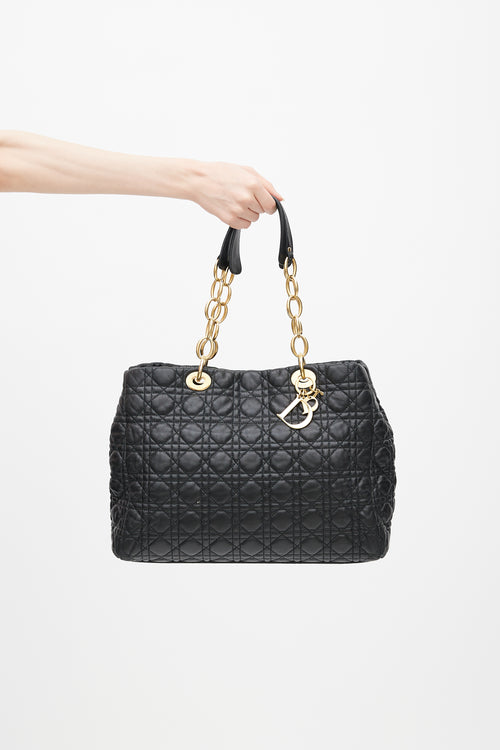 Dior Black Quilted Lady Dior Large Tote