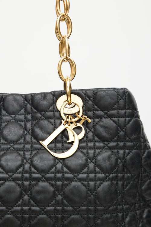 Dior Black Quilted Lady Dior Large Tote