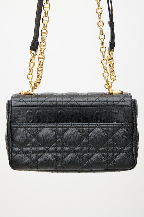 Dior Black Quilted Leather Caro Shoulder Bag