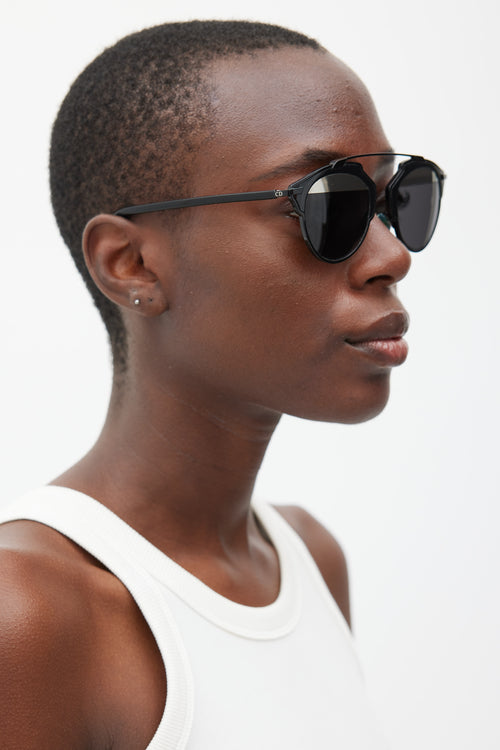 Dior Black 
Silver DiorSoReal Circular Sunglasses