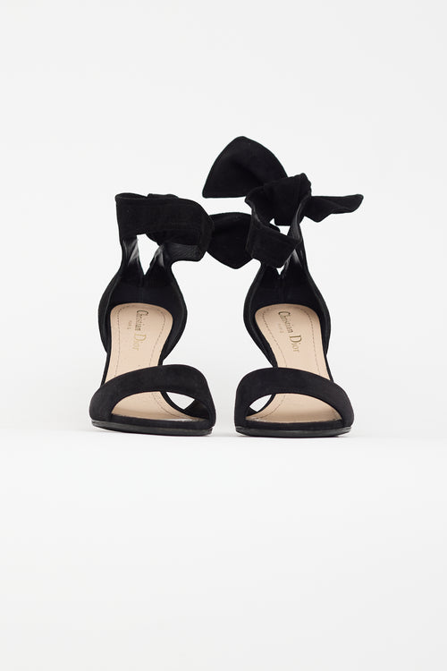 Dior Black Suede Bow Sandal