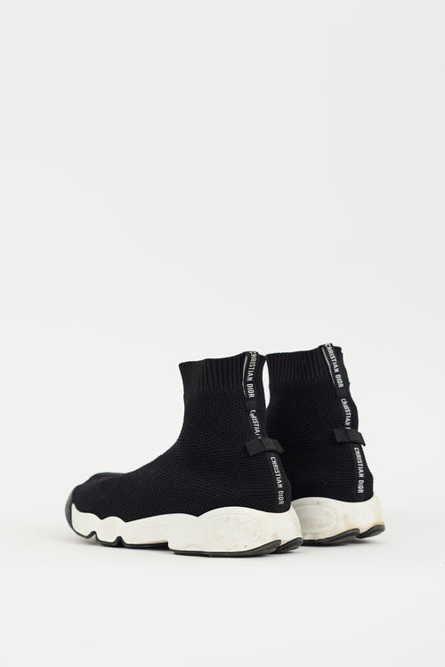 Dior Black 
White Fusion Technical High Top Sneaker