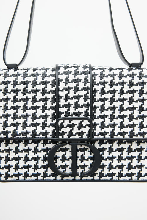 Dior Black 
White Houndstooth 30 Montaigne Bag