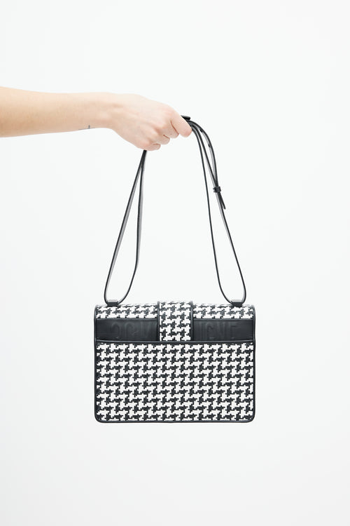 Dior Black 
White Houndstooth 30 Montaigne Bag