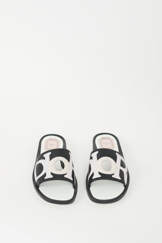 Dior Black 
Multi Leather Marina Slide