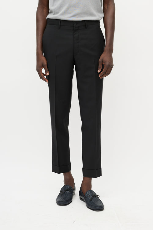 Dior Black Wool 
Mohair Cuffed Trouser