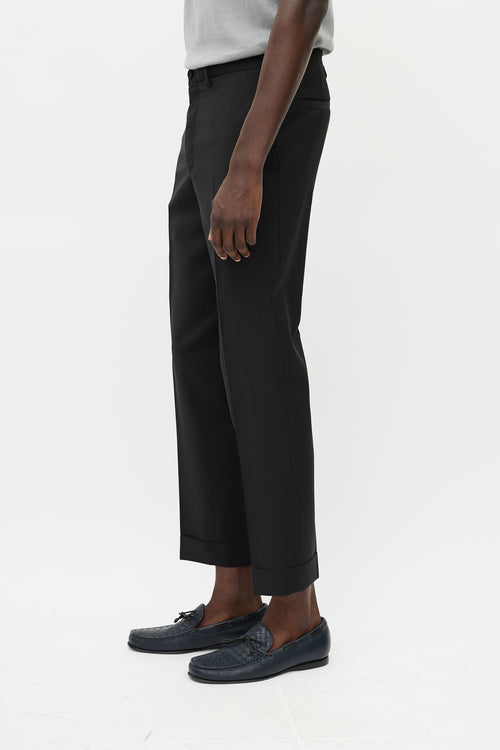 Dior Black Wool 
Mohair Cuffed Trouser