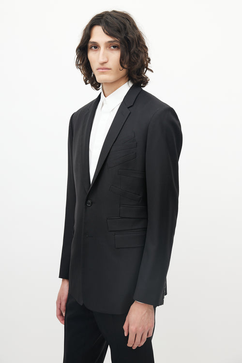 Dior Black Wool Multi-Pocket Blazer