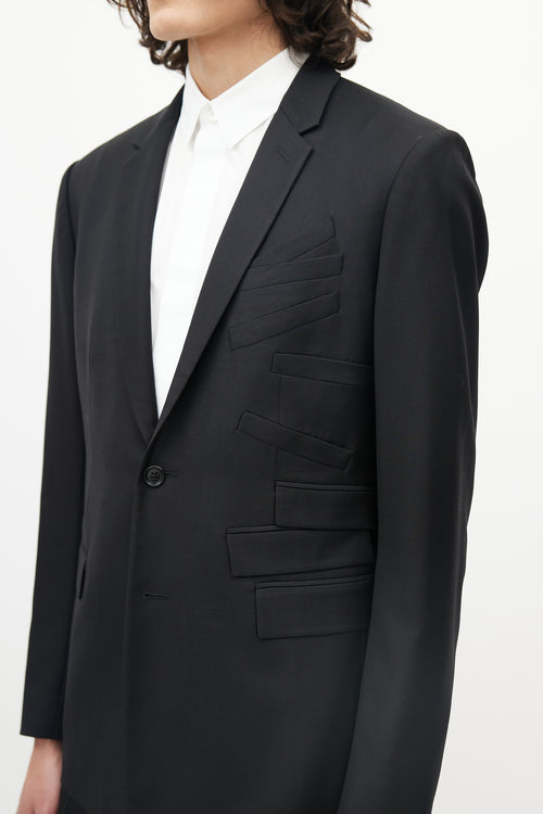 Dior Black Wool Multi-Pocket Blazer