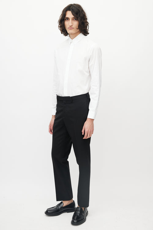 Dior Black Wool Slim Cut Trousers