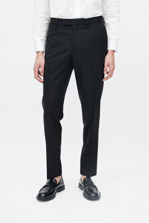 Dior Black Wool Slim Cut Trousers