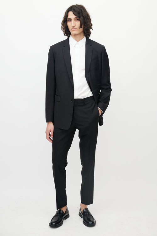 Dior Black Wool Slim Cut Trousers