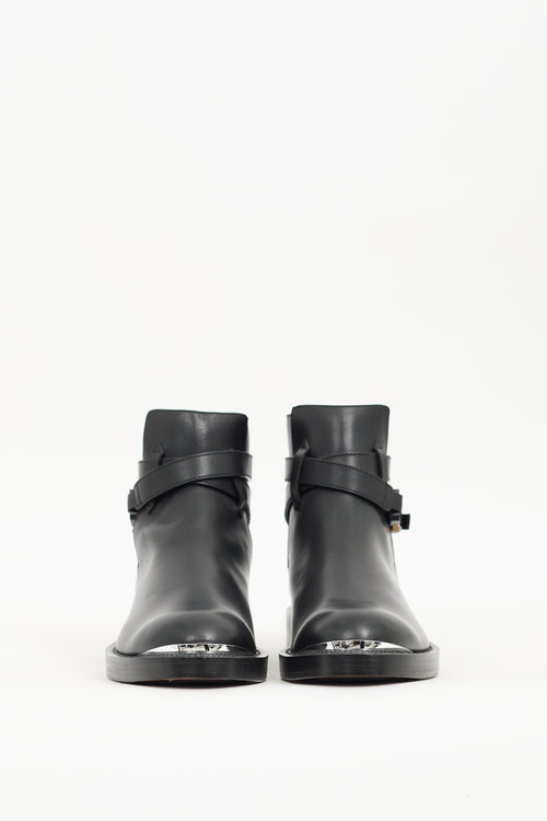 Dior Black Leather Evidence Buckle Boot