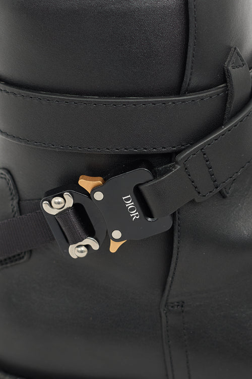 Dior Black Leather Evidence Buckle Boot