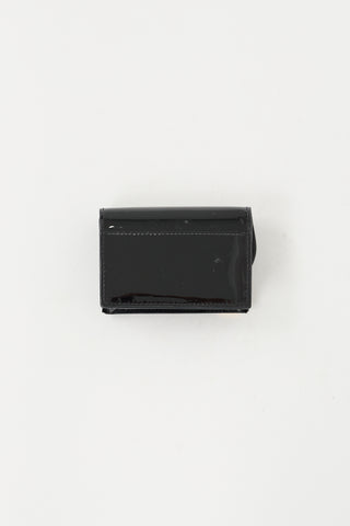 Dior Black Patent Leather Saddle Wallet