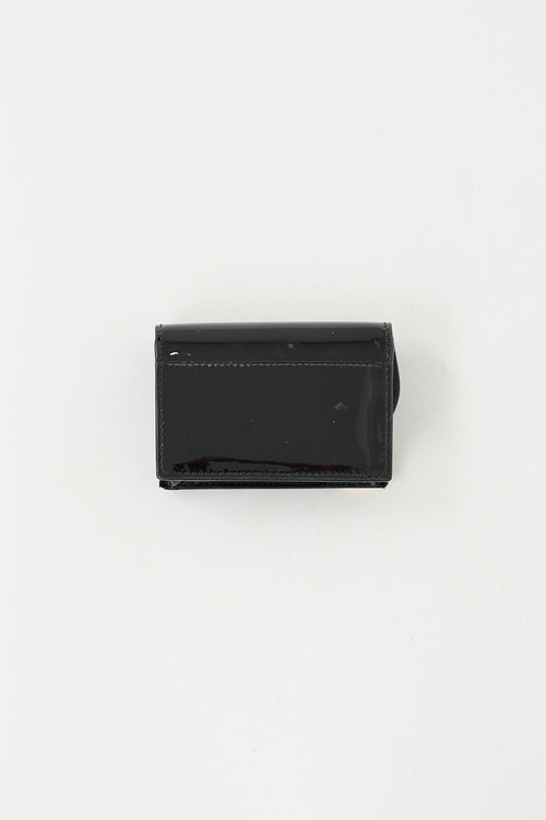 Dior Black Patent Leather Saddle Wallet