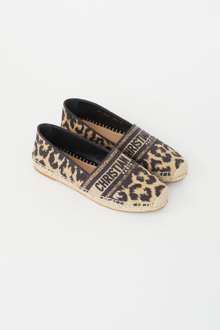 Dior Black 
Brown Granville Pattern Espadrille Flat