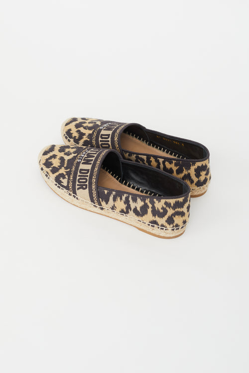 Dior Black 
Brown Granville Pattern Espadrille Flat