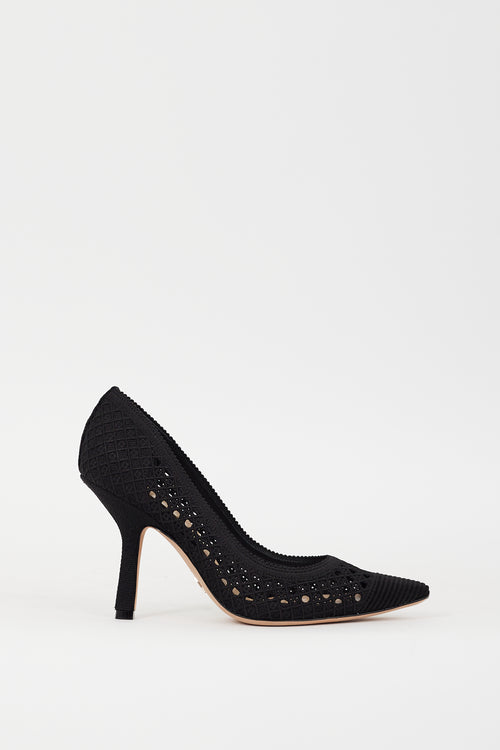 Dior Black Cannage Mesh Capture Heel