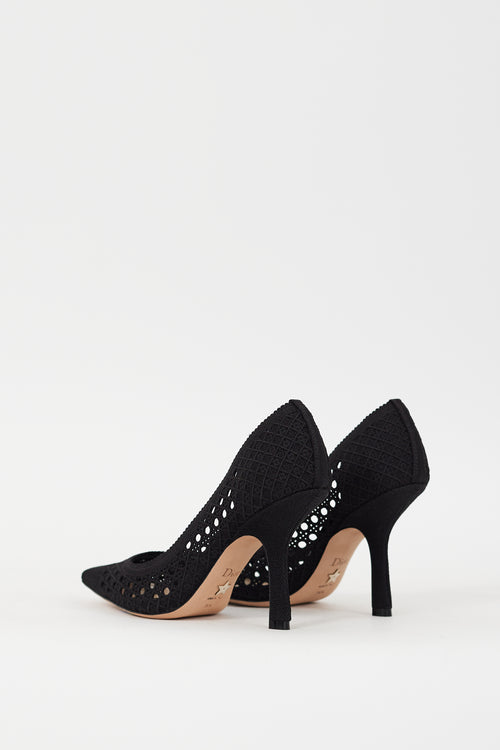 Dior Black Cannage Mesh Capture Heel