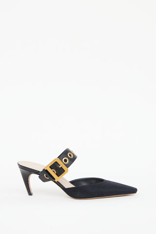 Dior Black D-Dior Technical Fabric Heeled Mule