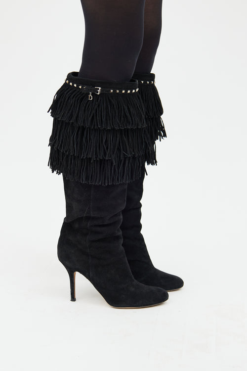 Suede Stud 
Fringe Boot