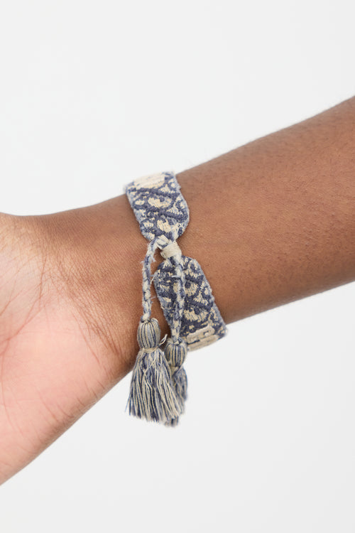 Dior Blue 
Beige Cotton J
Adior Woven Bracelet