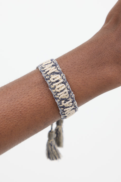 Dior Blue 
Beige Cotton J
Adior Woven Bracelet