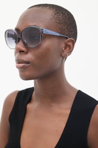 Dior Blue Coquette1k Circular Sunglasses