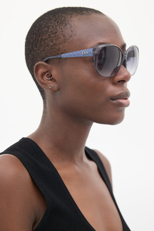 Dior Blue Coquette1k Circular Sunglasses